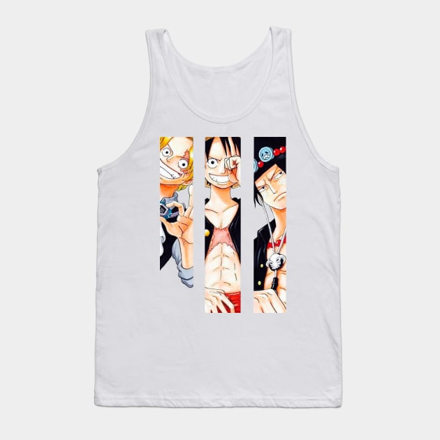 Luffy, sabo, ace Tank Top by YeSNoWart